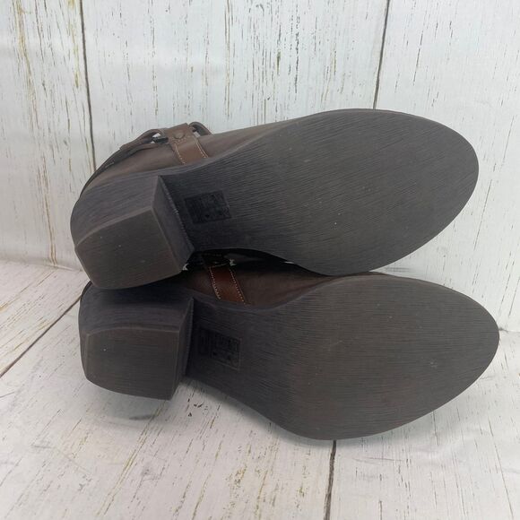 Blowfish Womens Western Style Ankle Boots Size 8 Brown Belted Slip-On Mules - Picture 9 of 10
